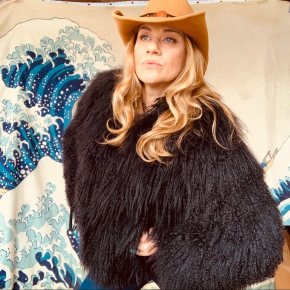 Vintage Jackets & Blazers - Vintage Louis Feraud /Saks Mongolian lamb fur blak